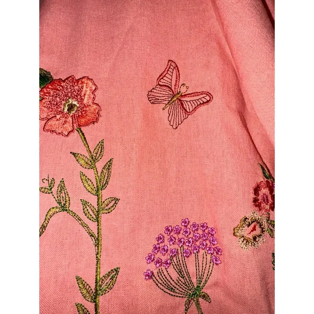Studio Ease Floral Embroidered Butterfly Jacket with Dress Linen Fairy Sz 18W - Picture 4 of 16